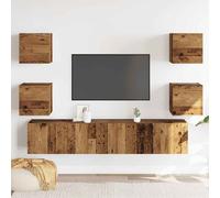 beaverton 160cm wooden 6 piece entertainment unit in brown