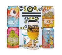 Beavertown British Breweries Craft Beer Gift Set (4 Cans) with Glass (Neck Oil, Gamma Ray, Bones Lager & Lupuloid IPA) - Gifts for Men, Fathers Day