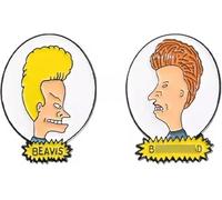Beavis and Butt-Head Butthead Comedy Animated TV Show Cartoon Intro Logo Title 1.2" Enamel Pin Badge Set of 2, 1.2 Inches Tall, Enamel, metal