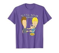 Beavis and Butt-Head Calm Down T-Shirt, Men, Purple Heather, 3X-Large