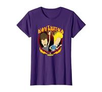 Beavis and Butt-Head Heavy Metal Duo Poster T-Shirt, Women, Purple, Medium