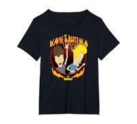 Beavis and Butt-Head Heavy Metal Duo Poster T-Shirt, Women's Plus, Black, 2X