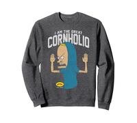 Beavis and Butt-Head I Am the Great Cornholio Sweatshirt, Adult Unisex, Dark Heather Grey, Large