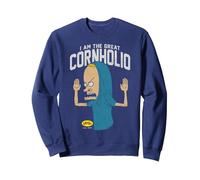 Beavis and Butt-Head I Am the Great Cornholio Sweatshirt, Adult Unisex, Navy Blue, Medium