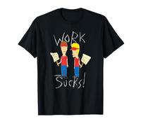 Beavis and Butt-Head Work Sucks Protest Signs Funny Cartoon T-Shirt