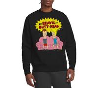 Beavis And Butthead Couch Logo Og Crew Sweatshirt, Black, Large