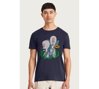 Beavis and Butthead Men's The Watcher Style Close Ups T-Shirt in Navy | Size: XL Beavis and Butthead Navy XL