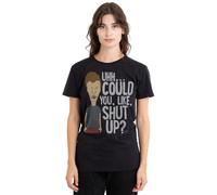 Beavis And Butthead MTV Could You Like Shut Up? Ladies T Shirt, Black, Medium