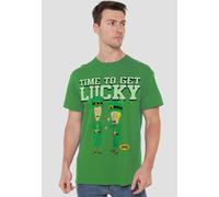 Beavis and Butthead St. Patrick'S Day Getting Lucky Unisex T-Shirt, Kelly Green | Size: XL Beavis and Butthead Green XL
