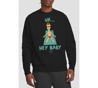 Beavis and Butthead Uh Hey Baby Crew Sweatshirt, Black | Size: XL Beavis and Butthead Black XL