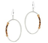 Beavorty 1 Pair Geometric Elliptical Dangle Earrings Natural Stone Jewelry for Women Fashionable Ear Studs for Parties Everyday Wear Unique Agate Design for Stylish