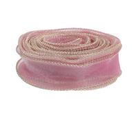 Beavorty 1 Roll Wide Gold Chiffon Sheer Organza Ribbon Mermaid Tail-Inspired Wave Pattern Decorative Ribbon with Gold Trim Flexible and Easy to Handle for DIY Craft Ideas Valentines Day