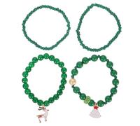 Beavorty 1 Set Christmas Beaded Bracelet Set for Festive Nativity Charm Bracelets with Deer and Tree Design Durable Wristbands for Holiday Spirit and Versatile Styling