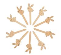 Beavorty 10 Pcs Wooden Easter Rabbit Bookmarks, Unfinished Wood Bunny Book Page Labels for DIY Painting, Easter Separator Stationery Bookmarks for Reading and Party Decorations