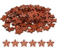 Beavorty 100pcs Buttons Christmas Wooden Snowflakes Buttons for Crafts Embellishments Vintage Decor Paint Bamboo Wooden