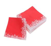 Beavorty 100pcs Christmas Snowflake Paper Napkins Holiday Disposable Decorative Napkins for Festive Parties Dinners and Seasonal Gatherings Red Background with White Snowflakes