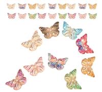 Beavorty 100pcs Mixed Color Cartoon Realistic Butterfly Charms DIY Crafting Accessories for Bracelet Making and Potted Plant Decoration Random Color