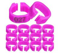 Beavorty 100pcs Numbered Plastic Poultry Leg Bands 8mm Opening Pigeon Foot Rings for Bird Identification and Tracking, Reusable Chicken and Small Bird Marking Rings in Purple