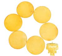 Beavorty 100Pcs Polished Round Fritillaria Shell Pieces 2In Double-Hole Slices for Diy Dream Catcher Jewelry Making and Wind Chime Craft Accessories