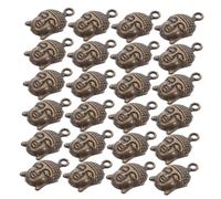 Beavorty 100pcs Vintage Tibetan Buddha Head Pendant Beads Metal Alloy Prayer Religious Charms for DIY Jewelry Making Crafts Supplies