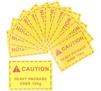 Beavorty 100pcs Yellow Self-Adhesive Caution Stickers with Strong Adhesion and Warning Effect for Heavy Object Shipping, for Loading Dock and Factory Use