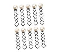 Beavorty 10pcs Ladies Pearl Hair Pin Metal Coil Spiral Hairpin for Wedding Prom Birthday Party Accessory