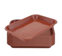 Beavorty 10pcs Plastic Rectangular Plant Pot Base Trays, Oblong Flowerpot Water Drip Saucers for Indoor Outdoor Gardening, Sturdy Plastic Flowerpot Drainage Plates