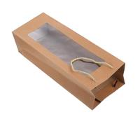 Beavorty 10pcs Premium Cardboard Wine Pouch Bulk Sturdy Thickened Paper Single Bottle Carrier Tote with Handles for Wedding Birthday Party Luxury Gift Packaging