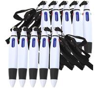 Beavorty 10pcs Retractable Ballpoint Pens with Lanyard, Quick Color Change Plastic Pens for School and Office Use, for Teachers and Doctors