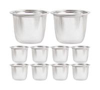Beavorty 10pcs Stainless Steel Tea Leaf Filter Mesh Strainer 7.2cm Diameter 6cm Height Fine Metal Tea Infuser Basket for Loose Leaf Brewing in Teapots Cups
