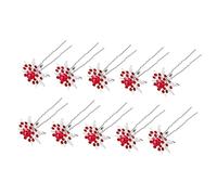 Beavorty 10pcs Women's Floral Hairpin U-shaped Bridal Hair Pins Rhinestones for Wedding Party