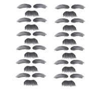 Beavorty 12 Sets Simulated Fake Beard Eyebrows Realistic Beards for Men Fake Mustache for Men Artificial Mustache Mustaches Grey