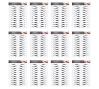 Beavorty 12 Sheets Waterproof Eyebrow Stickers Temporary False Eyebrows Tattoos Paper Material for Beginners Create