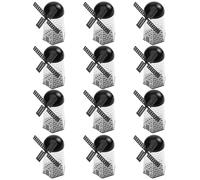Beavorty 12pcs Black Candy Storage Boxes for Wedding Decorations, Creative Candy Packing Boxes with Mill Windmill Design, Suitable for Birthday and Party Chocolate Cookie Packaging