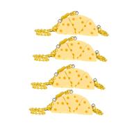 Beavorty 12Pcs Cheese Shape Keyring Cute Cartoon Pendant for Backpacks Handbags and Bead Chain Keychains for Women and Party Favors and Gifting