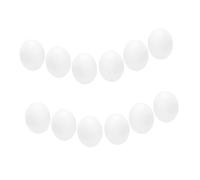 Beavorty 12pcs Medium Wear-resistant Solid Plastic Fake Eggs for Birds Parrots Nesting Egg Props Portable Delicate Simulated for Pet Bird Training
