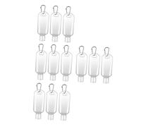 Beavorty 12pcs Refillable Hook Bottles Travel Empty Containers Carabiner Clip for Lotion Toner and More Portable Squeezable Plastic Bottles Random Colors