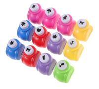 Beavorty 12pcs Small Shaped Hole Punch Set for Crafts DIY Scrapbooking Paper Puncher Portable Single Hole Puncher and Stationery Crafting Supplies Random Style