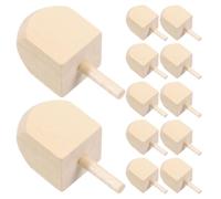 Beavorty 12pcs Wooden Hanukkah Dreidels DIY Kit Unfinished Mini Spinning Tops with Handle 4.15cm Chanukah Craft Blanks for Painting and Holiday Decoration