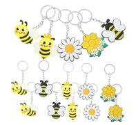 Beavorty 15pcs Bee Keychains Multipack Bee Keyring Pendants Cartoon Design for Bags Cars Decorations