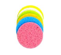 Beavorty 15pcs Clean Wood Pulp Cotton Compressed Round Sponge Dishwashing Sponge Kitchen Cleaning Sink Faucet Cleaner Random Color