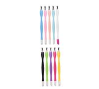 Beavorty 15pcs Plastic Handle Dead Skin Forks Double Head Cuticle Trimmer Kit for Nail Art Manicure and Pedicure Tool Set Random Color