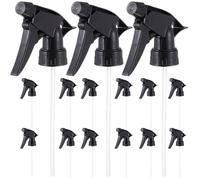 Beavorty 15pcs Spray Bottle Nozzle Replacement Tops Adjustable Spraying Nozzles for Gardening Cleaning Household Use Compatible Standard Neck Bottles Black