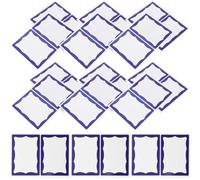 Beavorty 160pcs White Name Tags Stickers with Blue Border, Blank Sticky Labels for School Office Home Use, Adhesive Name Labels for Water Bottles and Personal Items