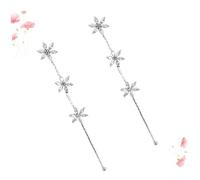 Beavorty 1Pair Elegant Silver Crystal Dangle Earrings Allergy Jewelry for Women Stunning Snowflake Design for Birthdays Weddings Anniversaries Hypoallergenic Silver