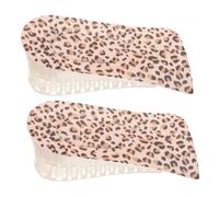 Beavorty 1Pair Height Increase Insoles for Women Cushioned Heel Lift Inserts Transparent Base with Leopard Print for Walking and Hiking Comfortable and Lightweight