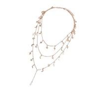 Beavorty 1Pc Delicate Multi Necklace with Star and Moon Pendants Elegant Women Accessory for Parties Birthdays and Daily Wear Idea