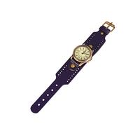 Beavorty 1PC Genuine Cowhide Vintage Roman Wristwatch Stylish Casual Quartz Bracelet Watch Blue Retro Design with Advanced Quartz Movement for Comfortable Wear Present for Christmas