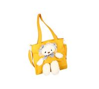 Beavorty 1Pc Kawaii Capacity Canvas Bag with Bear Doll Design Versatile Storage Pouch for All Ages Stylish Shoulder Bag for Daily Use and Various Occasions