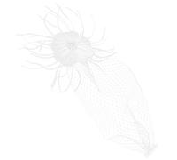 Beavorty 1piece Women Fascinator Clip White for Tea Party Bridal Hair Accessory Lightweight Headpiece for Special Occasions Elegant Veil Decoration for Weddings and Events